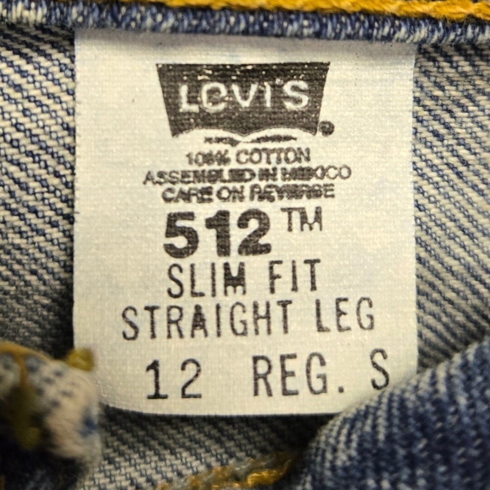 Levi's 512 Slim Fit Straight Leg Vintage 90s Jeans 12 Reg S Blue High Waisted - Picture 7 of 13